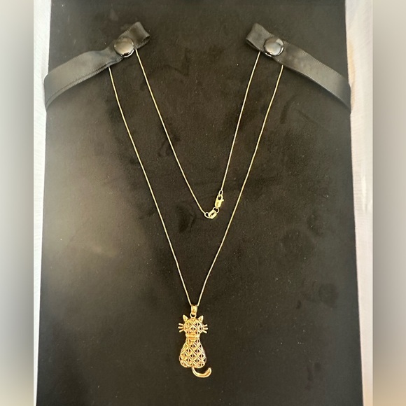 14K yellow gold “ kitty” necklace - Picture 3 of 4